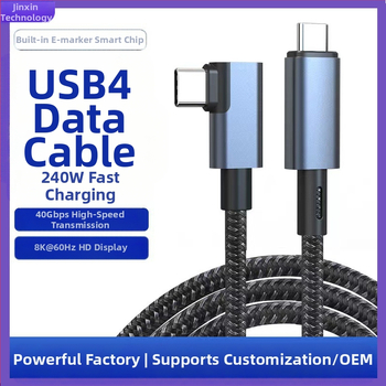 USB4 USB-C kabels ar Thunderbolt 4 saderību, 8K displejs, 40Gbps, PD240W ātrā uzlāde
