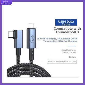 USB4 USB-C kabels ar Thunderbolt 4 saderību, 8K displejs, 40Gbps, PD240W ātrā uzlāde