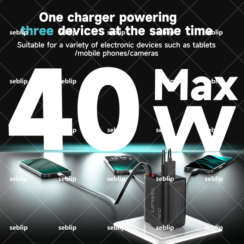 EU-standardni dvostruki USB-C punjač 40W, ultratanki, brzo punjenje za iPhone i Huawei