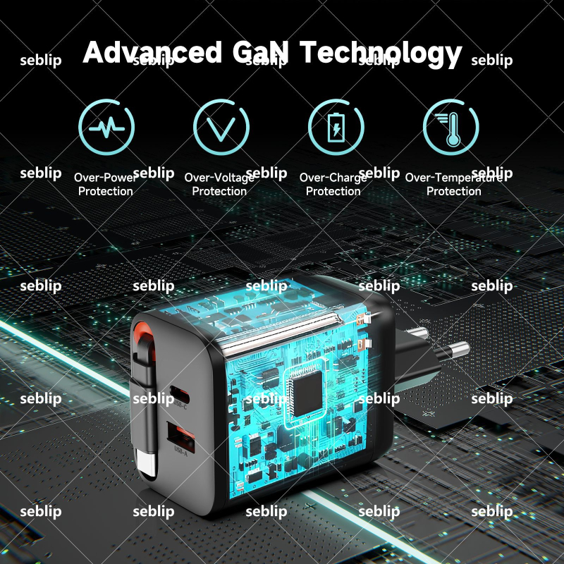 EU-standardni dvostruki USB-C punjač 40W, ultratanki, brzo punjenje za iPhone i Huawei