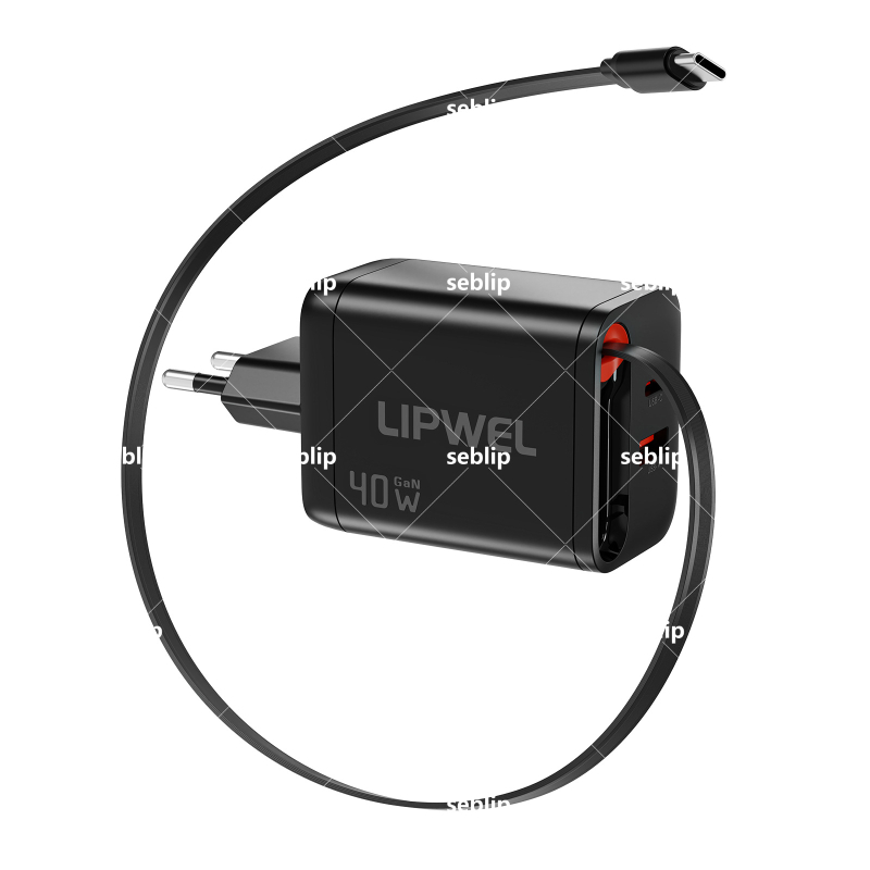 EU-standardni dvostruki USB-C punjač 40W, ultratanki, brzo punjenje za iPhone i Huawei