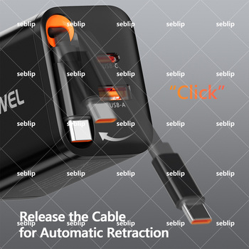LIPWEL 67W dvostruki punjač s dva porta, izuzetno tanak USB-C brzopunjač za iPhone i Huawei, višeportni adapter prema EU standardu