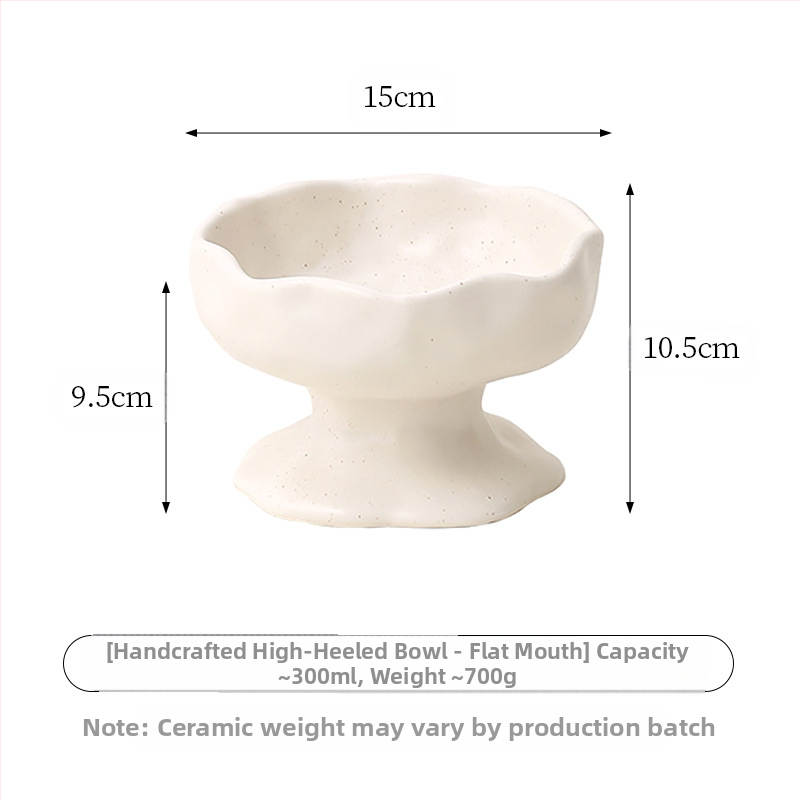Kaķu keramikas barošanas bļoda ar augstu pamatni, anti-tilt, kakla aizsardzība un lēnai ēšanai, ar teksturētu glazūru