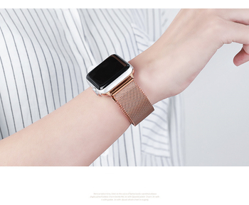 Μαγνητική ζώνη από ανοξείδωτο ατσάλι για Apple Watch, συμβατή με SE και Series 1–6, κομψή επιχειρηματική/καθημερινή σχεδίαση