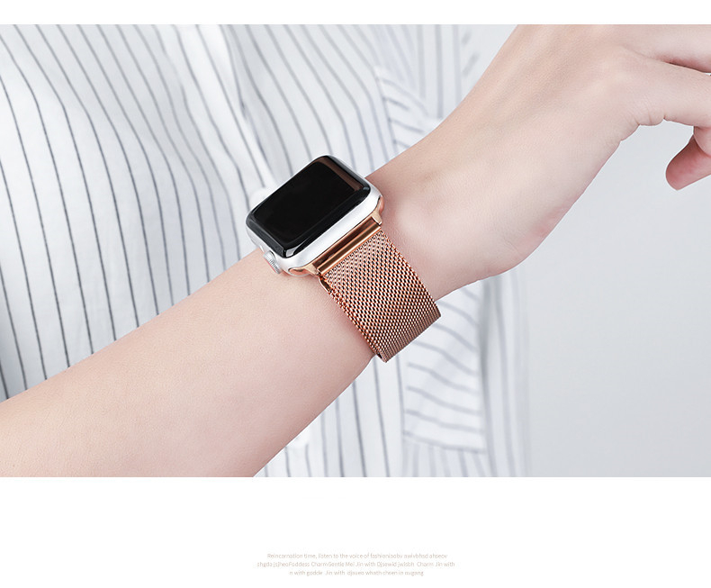 Brățară magnetică din oțel inoxidabil pentru Apple Watch, compatibilă cu SE și Seria 1–6, stil business/elegant/casual