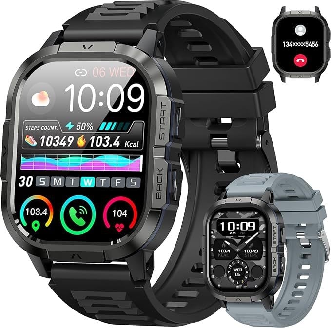 Smartwatch P110 – Ritm cardiac, Pedometru, Monitorizarea somnului, Apeluri Bluetooth, Compatibil cu iOS