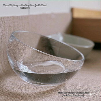 Κούπα ταΐσμού γάτας — γυάλινη, μη διαρρέουσα, με κεκλιμένο άνοιγμα, μοντέλο #2235