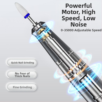 Γυαλιστήρι νυχιών TMS-025 | Πλαστικό σώμα, 136 g, Περιλαμβάνει: κύρια μονάδα, κεφαλή λείανσης, καλώδιο φόρτισης, οδηγίες χρήσης