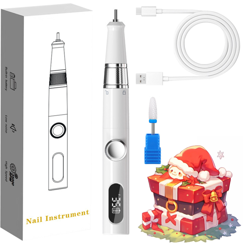 Γυαλιστήρι νυχιών TMS-025 | Πλαστικό σώμα, 136 g, Περιλαμβάνει: κύρια μονάδα, κεφαλή λείανσης, καλώδιο φόρτισης, οδηγίες χρήσης