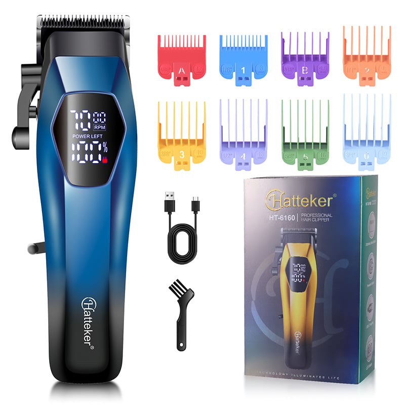 Ustensilă de tuns păr fără fir pentru uz casnic, cu motor periat, lame din oțel inoxidabil, baterie încorporată 500–800mAh, autonomie 0–1 h, încărcare rapidă inteligentă