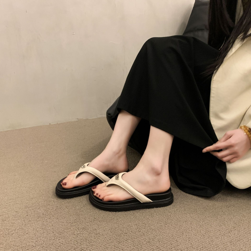 Női vastag talpú flip-flopok, PU felület, PU belső, TPE talp, Herringbone minta, szabadidős stílus, strandsandálok (2025 nyár)