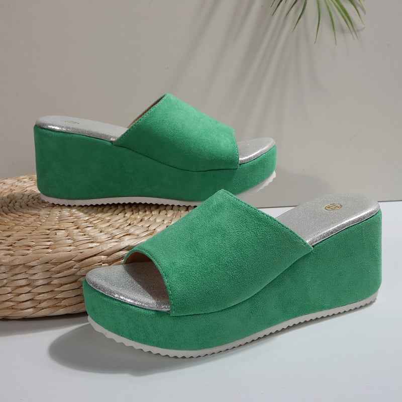 Női platformos slip-on papucs – velúr felsőrész, gumitalp, kerek orr, belső nélkül, Európa–Amerika stílus, 2025 ősz