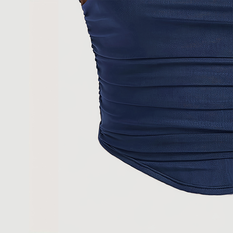 Bez piedurknēm top ar špagetu siksnām - Slim Fit - īss garums 40–50 cm - poliestera audums - literārais retro stils