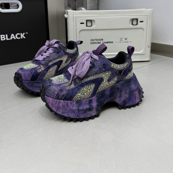 Sieviešu sporta apavi Dad Shoes stilā – augšējā daļa no mikrošķiedras, apaļa purngala, augsts 3–7 cm, šņorēšana, EVA iekšzole