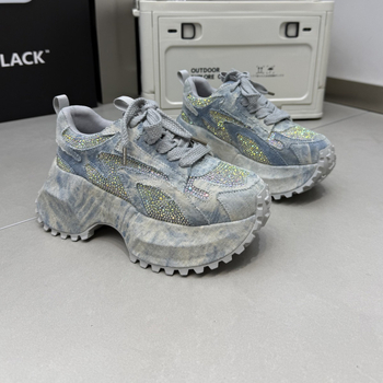 Sieviešu sporta apavi Dad Shoes stilā – augšējā daļa no mikrošķiedras, apaļa purngala, augsts 3–7 cm, šņorēšana, EVA iekšzole