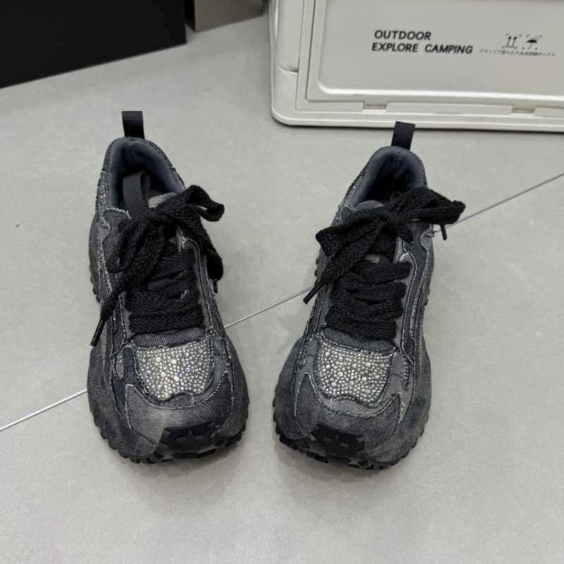 Sieviešu sporta apavi Dad Shoes stilā – augšējā daļa no mikrošķiedras, apaļa purngala, augsts 3–7 cm, šņorēšana, EVA iekšzole