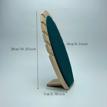 Kivehető láng alakú nyaklánc kiállító állvány bambusz héjjal, fém vázzal, egy szinttel, flanel és PU bőr kivitel