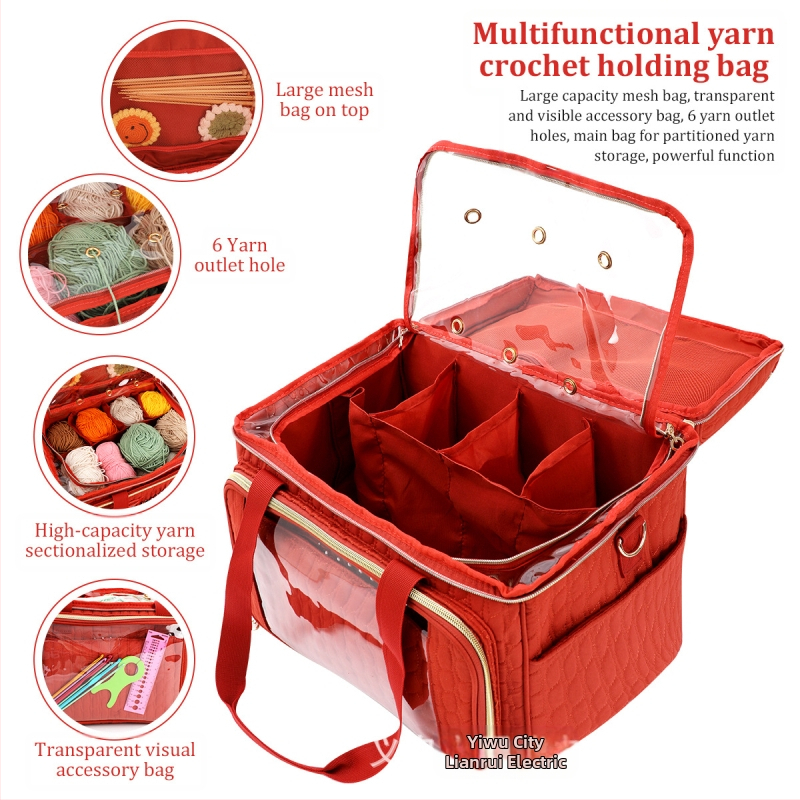 Kockovitá velvetová taška na uloženie priadze, model EB123, viacúčelová