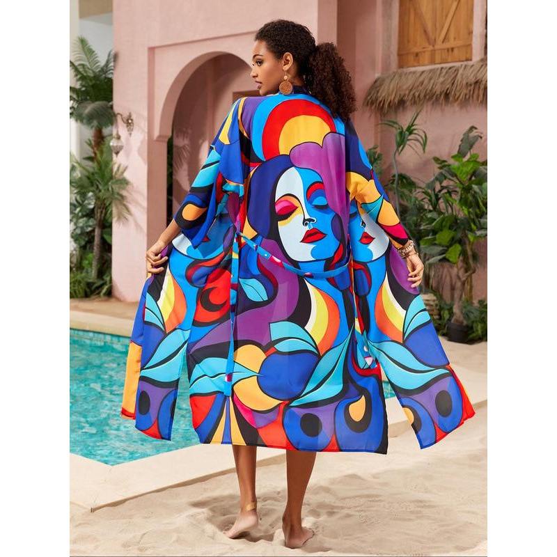 Пижама боди с принт пауни и цветя, талия обвивка, 100% найлон, пуснато през 2014 г. или по-рано, пролет