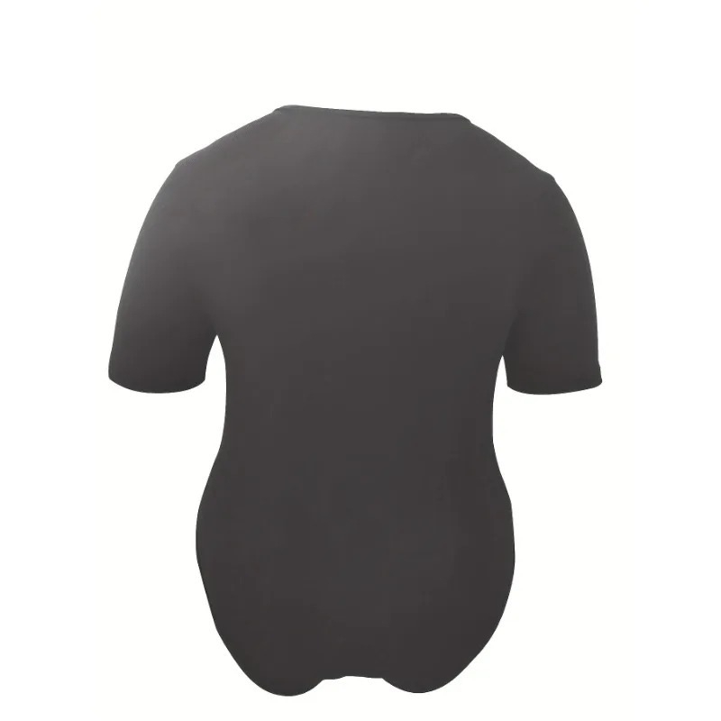 Body din poliester tricotat, cu mâneci lungi, talie înaltă, croială aderentă.