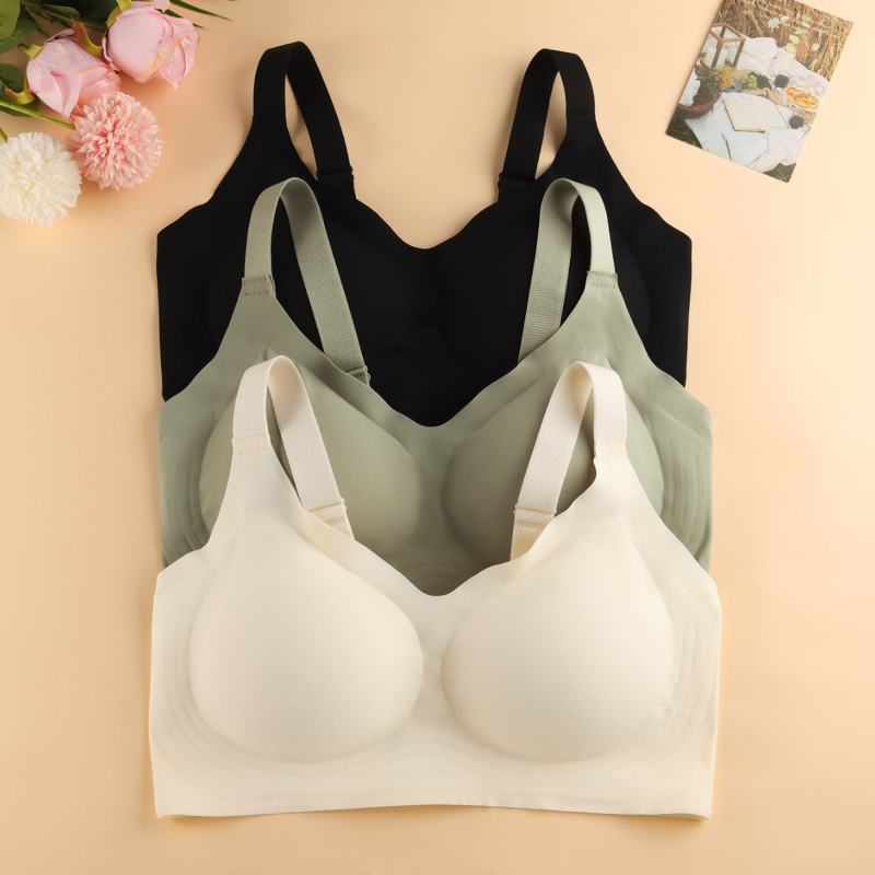 Bežični, bezšivni konturni grudnjak, 3/4 košarice, tanke oblikovane košarice, dvostruke naramenice, stražnje zatvaranje s četiri reda kopči