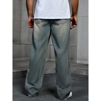 Мъжки панталони за плюс размер, свободна кройка, прав силует, подплатени полиестерова смес, двойна талия