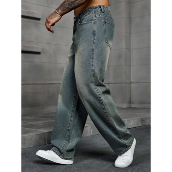 Мъжки панталони за плюс размер, свободна кройка, прав силует, подплатени полиестерова смес, двойна талия