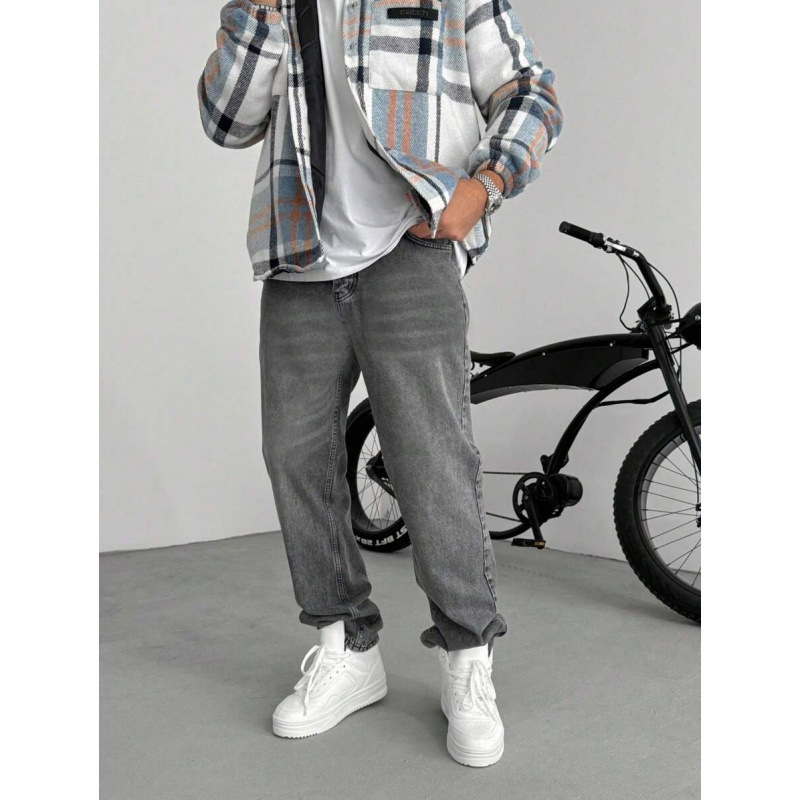 Τζιν παντελόνια, Πλυμένα, Ευθεία γραμμή, Χαλαρή εφαρμογή, Με επένδυση φλίς