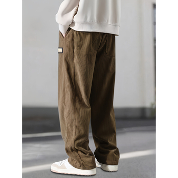 Ανδρικά τζιν με ίσια γραμμή από ντενίμ, ίνες μπαμπού, ελαστική μέση, χωρίς τσαλάκωμα