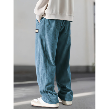 Ανδρικά τζιν με ίσια γραμμή από ντενίμ, ίνες μπαμπού, ελαστική μέση, χωρίς τσαλάκωμα