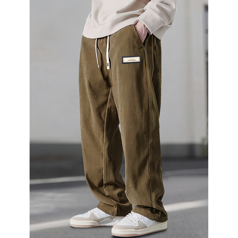 Ανδρικά τζιν με ίσια γραμμή από ντενίμ, ίνες μπαμπού, ελαστική μέση, χωρίς τσαλάκωμα