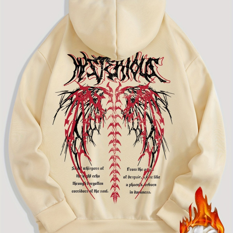 Džemperis su gobtuvu su priekine ir nugarine skeletinių raidžių spauda, ilgomis rankovėmis, ultra trumpas ilgis (≤40 cm), poliesteris