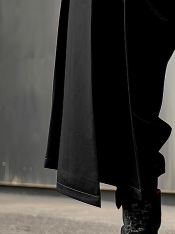 Ανδρικά casual παντελόνια με φερμουάρ, φαρδιά γραμμή, Capri μήκος, ψηλή μέση