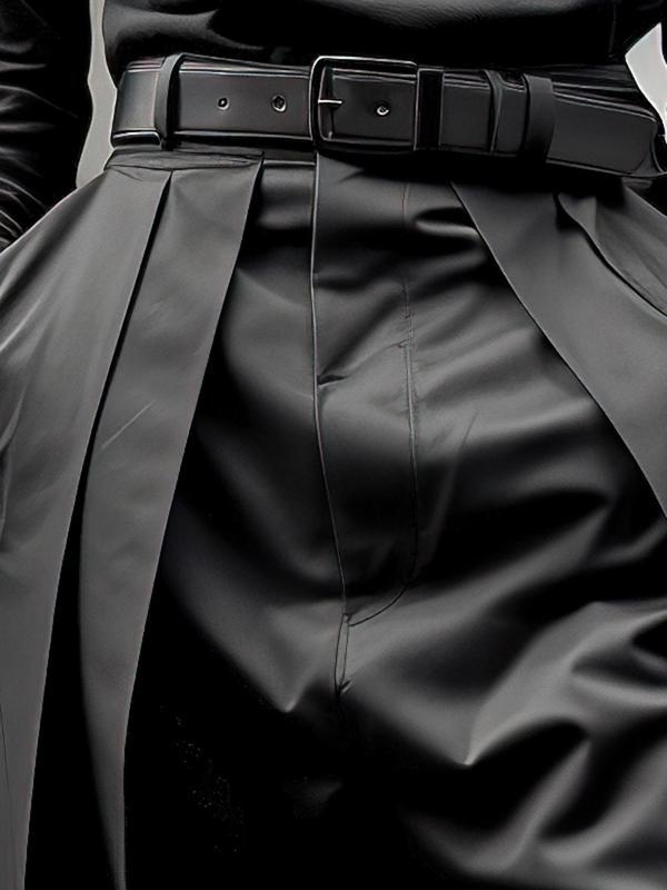 Vyrų kasdieninės kelnės su užtrauktuku, plačios kelnės, Capri ilgis, aukštas juosmuo