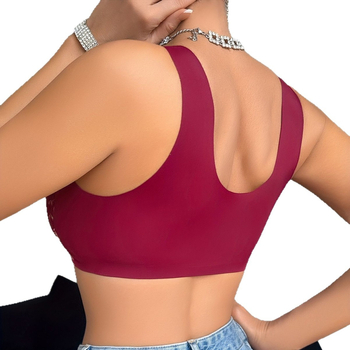 Δαντελένιο σουτιέν χωρίς σύρμα με μπροστινό κούμπωμα, χωρίς ραφές, 3/4 cup