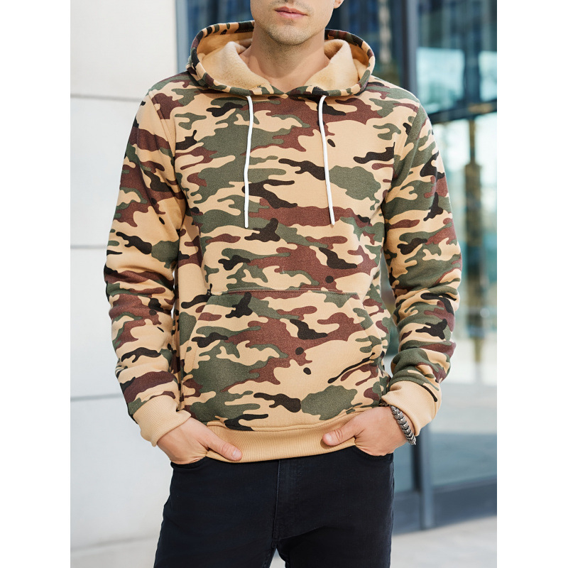 Megztinis su gobtuvu, fliso vidus, 100% poliesteris, kariniai stilius, ilgos rankovės, visoms sezonoms, 400 g/m² ar daugiau