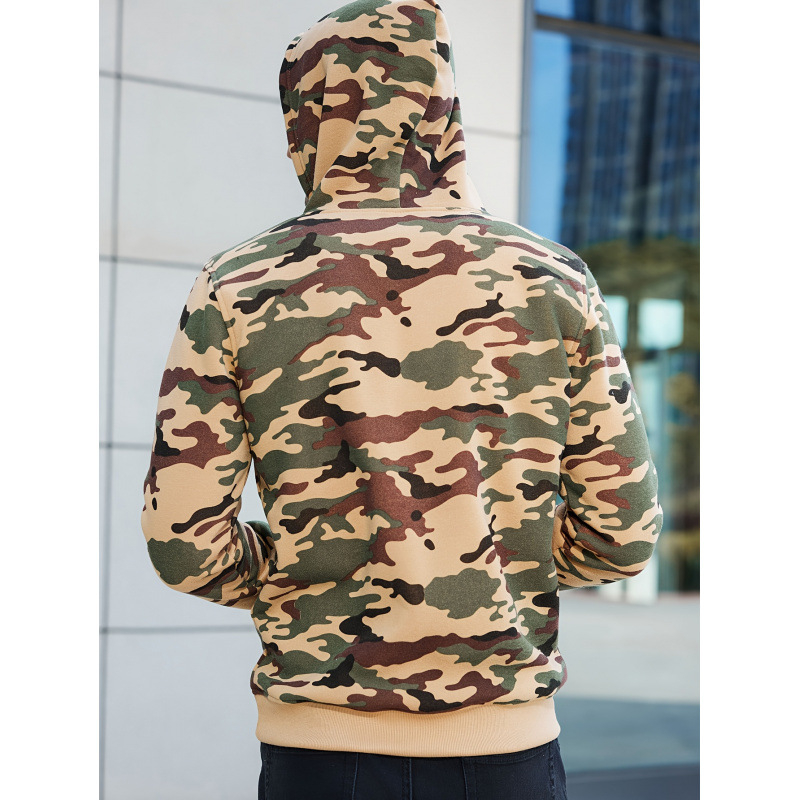 Megztinis su gobtuvu, fliso vidus, 100% poliesteris, kariniai stilius, ilgos rankovės, visoms sezonoms, 400 g/m² ar daugiau