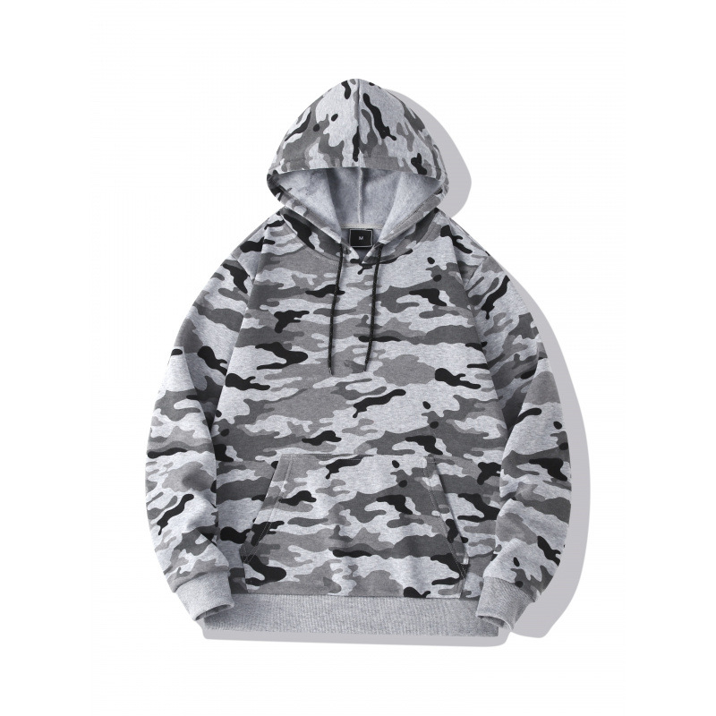 Megztinis su gobtuvu, fliso vidus, 100% poliesteris, kariniai stilius, ilgos rankovės, visoms sezonoms, 400 g/m² ar daugiau