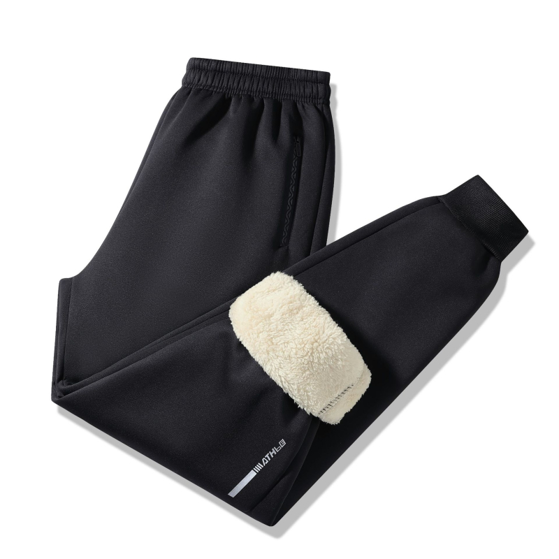 Vīriešu flīses bikses, brīvā piegriezuma, vidējā josta, regulējams auklas aizdare, ziemas