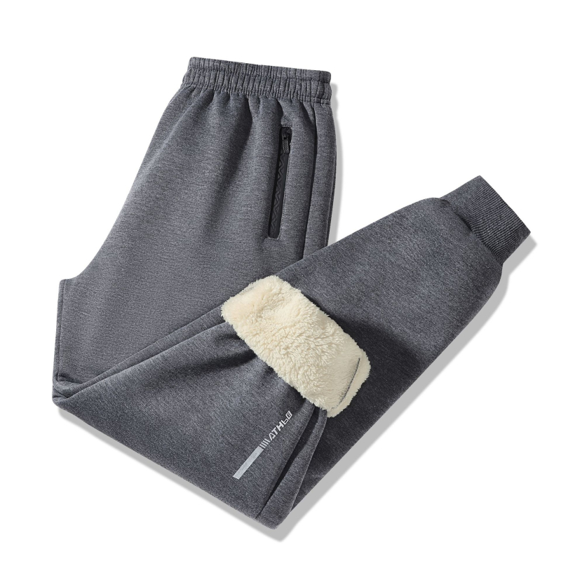 Vīriešu flīses bikses, brīvā piegriezuma, vidējā josta, regulējams auklas aizdare, ziemas