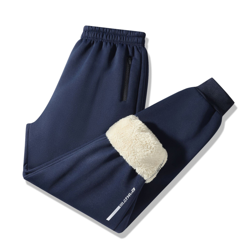 Vīriešu flīses bikses, brīvā piegriezuma, vidējā josta, regulējams auklas aizdare, ziemas