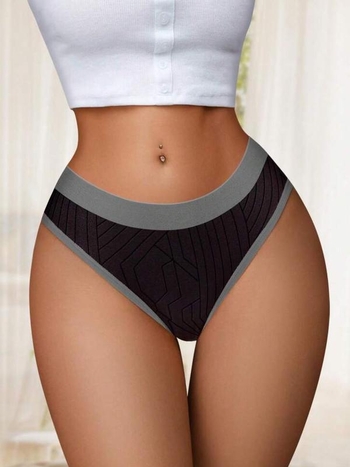 Γυναικείες σλιπ με κοντράστ δέσιμο, ψηλή μέση, μαλακό βαμβάκι, αναπνεύσιμες
