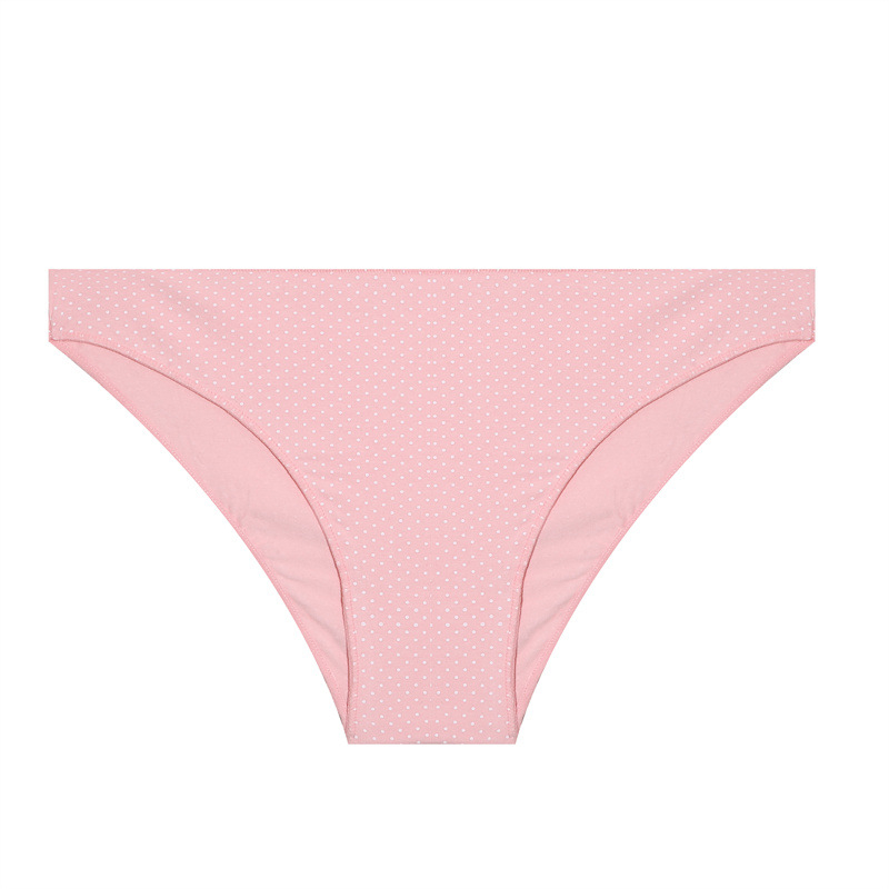 Medvilninės moterų kelnaitės su taškuotu raštu, vidurio juosta, antibakterinės, pilvo kontrole