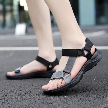 Vīriešu sandales - neslīd, vasaras, āra (Augšējā daļa: Xishi Velvet; Zole: Hemp Braided; Zoles veids: Plakana; Palaišanas laiks: 2024. gada pavasaris; Vecuma grupa: Pieaugušie)