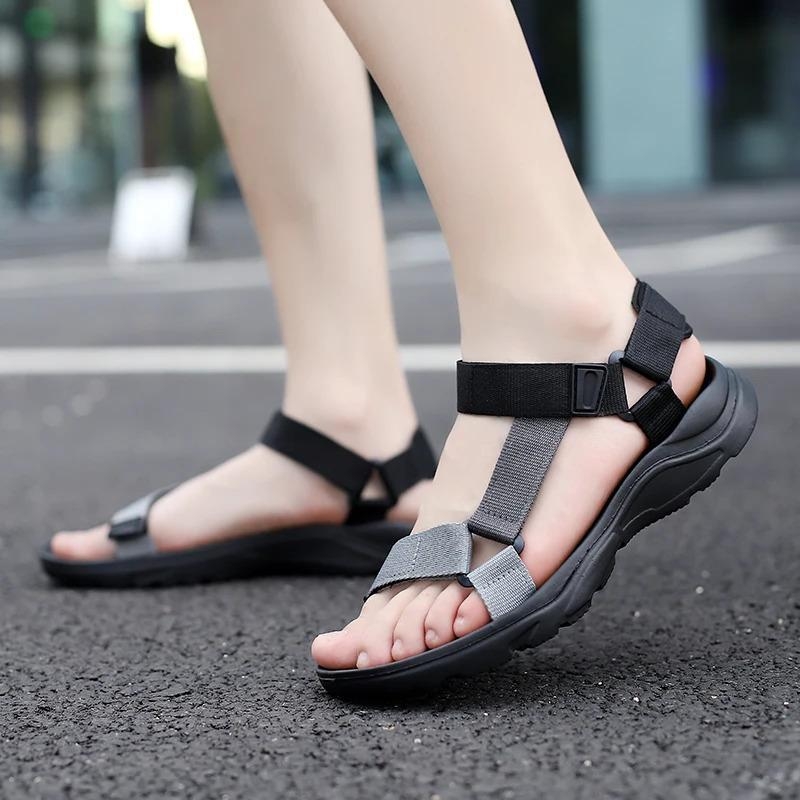 Vīriešu sandales - neslīd, vasaras, āra (Augšējā daļa: Xishi Velvet; Zole: Hemp Braided; Zoles veids: Plakana; Palaišanas laiks: 2024. gada pavasaris; Vecuma grupa: Pieaugušie)