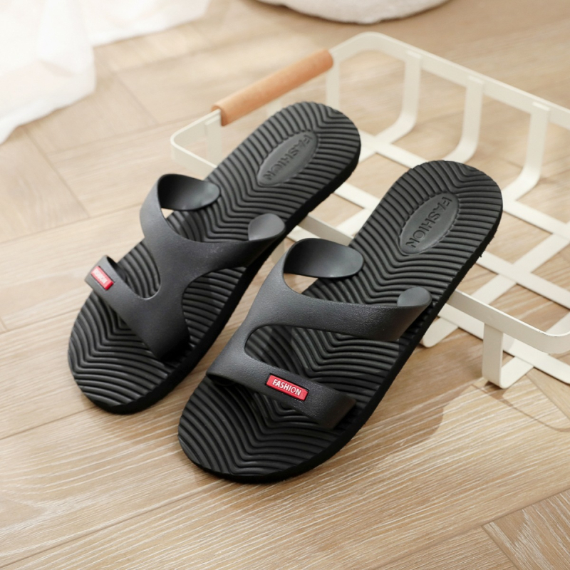 Slapi bărbați cu deget deschis, partea superioară din PVC, talpă EVA, curele cu cataramă dublă, pentru interior și exterior