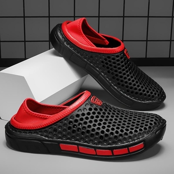 Slipers ar aizvērtiem pirkstiem - sporta stils, Xishi samta augšdaļa, konopju pletne zole, plakana zole