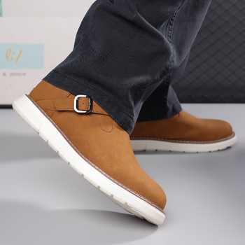 Ανδρικά Derby μποτάκια – PU επάνω μέρος, καουτσούκ σόλα, μεσαίο ύψος shaft, 3-5 cm ύψος τακουνιού