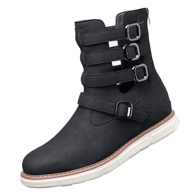 Vīriešu Derby zābaki – PU augšējā daļa, gumijas zole, 3–5 cm papēdis, elpojoši, antislīdējoši