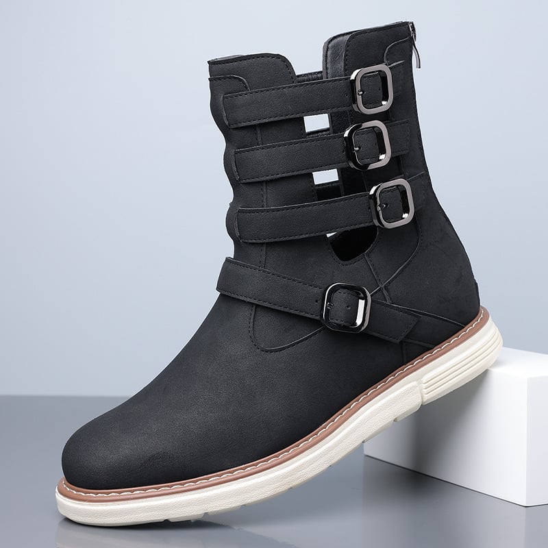 Vīriešu Derby zābaki – PU augšējā daļa, gumijas zole, 3–5 cm papēdis, elpojoši, antislīdējoši